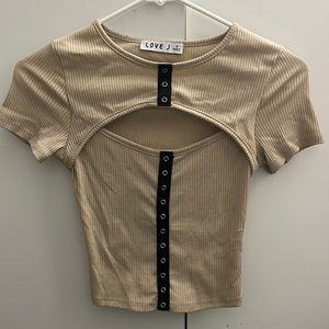 Short Sleeve Open Front Top